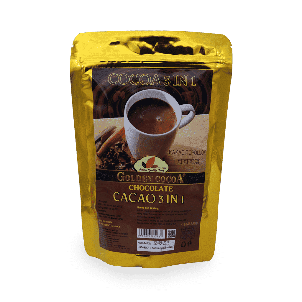HUCAFOOD - Cocoa - Какао-порошок растворимый 3в1 (зип-пакет) 250г