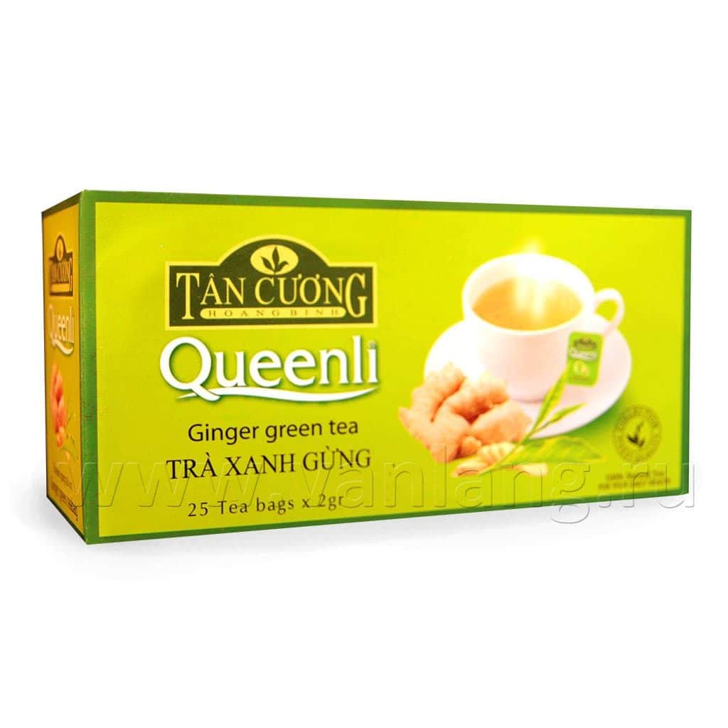 TAN CUONG - Зеленый пакетированный чай с имбирем 25 пак.