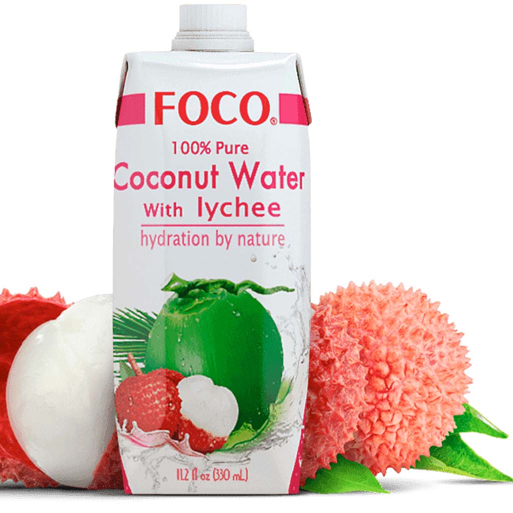 Кокосовая вода FOCO с соком личи 330 мл
